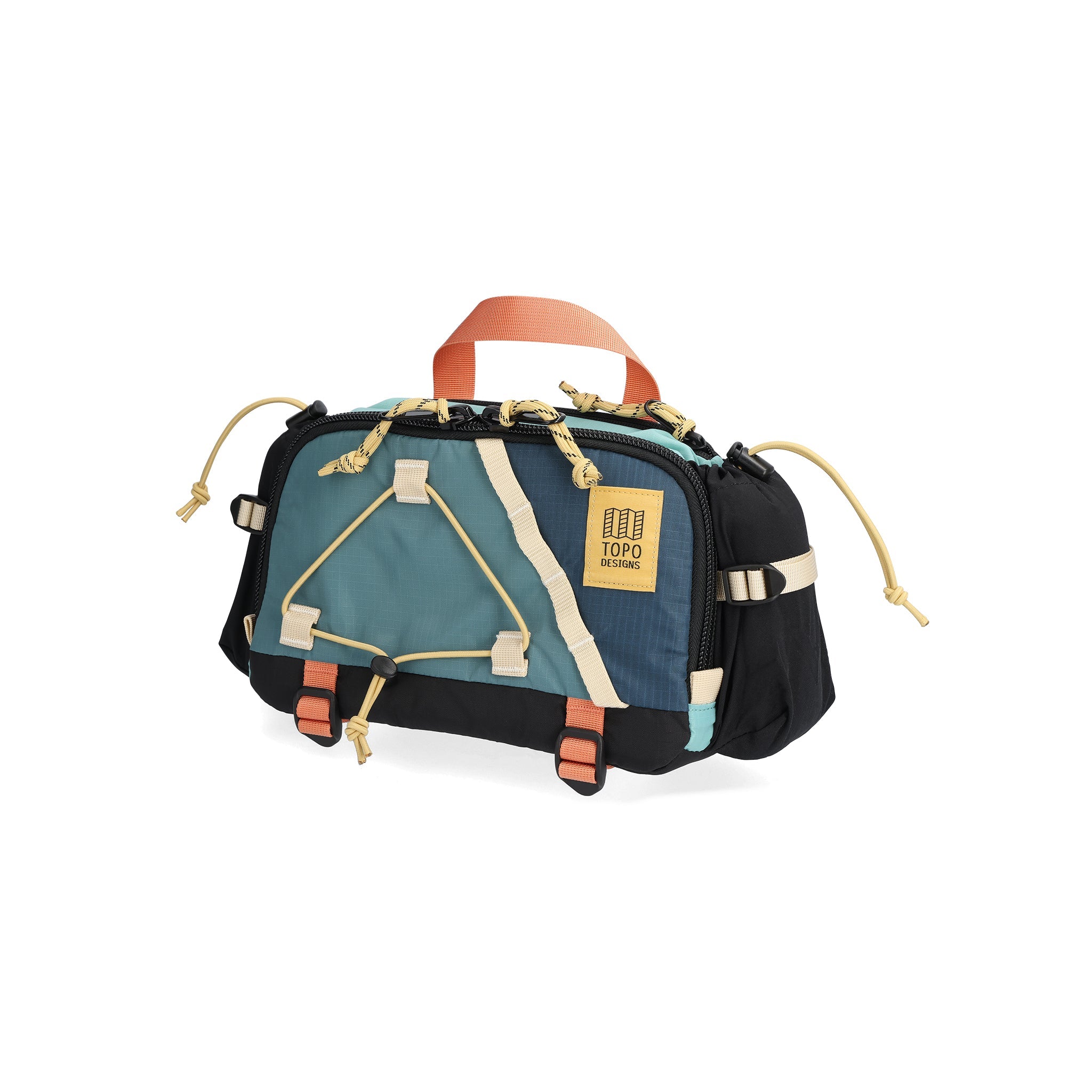 Front View of Topo Designs Mountain Hydro Hip Pack in "Geode Green / Sea Pine"