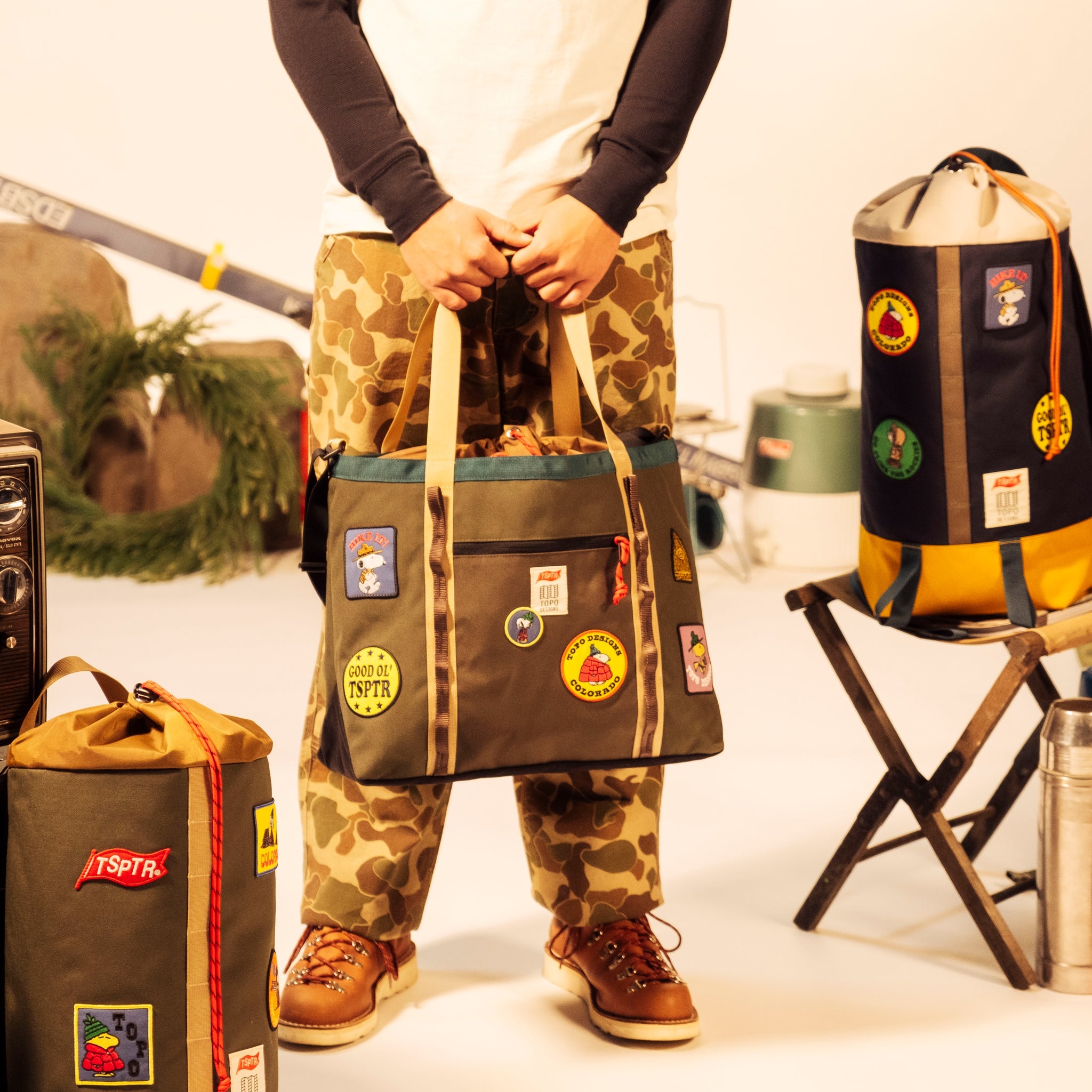 Topo Designs x TSPTR Mountain Utility Tote 33L vue 2 Topo Designs