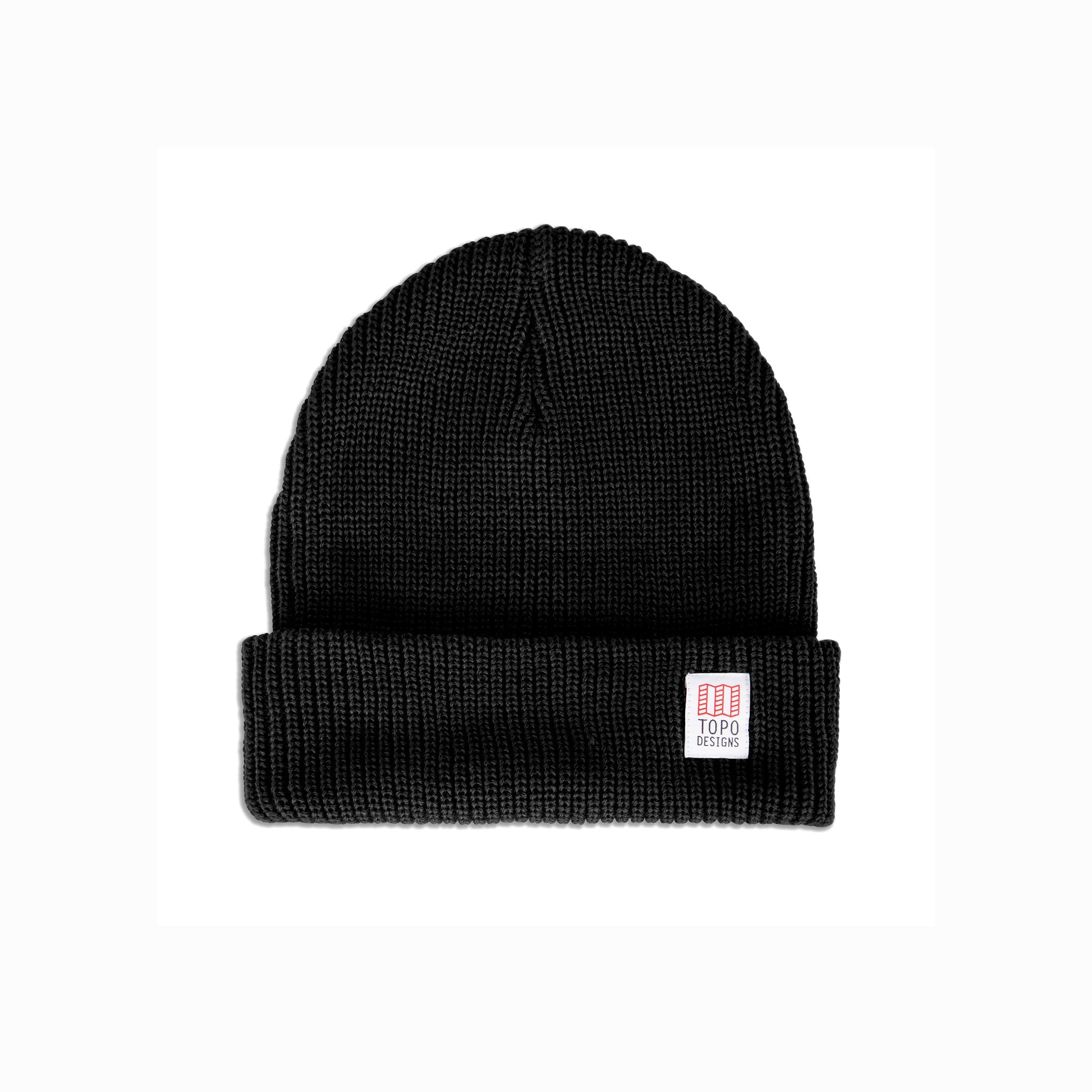 Topo Designs Watch Cap knit beanie in "Black".