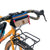 Topo Designs Bike Bag Mini Mountain bicycle handlebar bag in "bone white / blue" lightweight recycled nylon on bike.