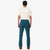 Topo Designs Men's Dirt Pants in "pond blue" on model back.