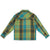 Back of Topo Designs Men's Mountain Shirt Jacket in Olive green gold plaid