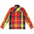 Back of Topo Designs Men's Mountain Shirt Jacket in mustard yellow red plaid