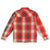 Back of Topo Designs Men's Mountain Shirt Jacket in "Red / Yellow Plaid"
