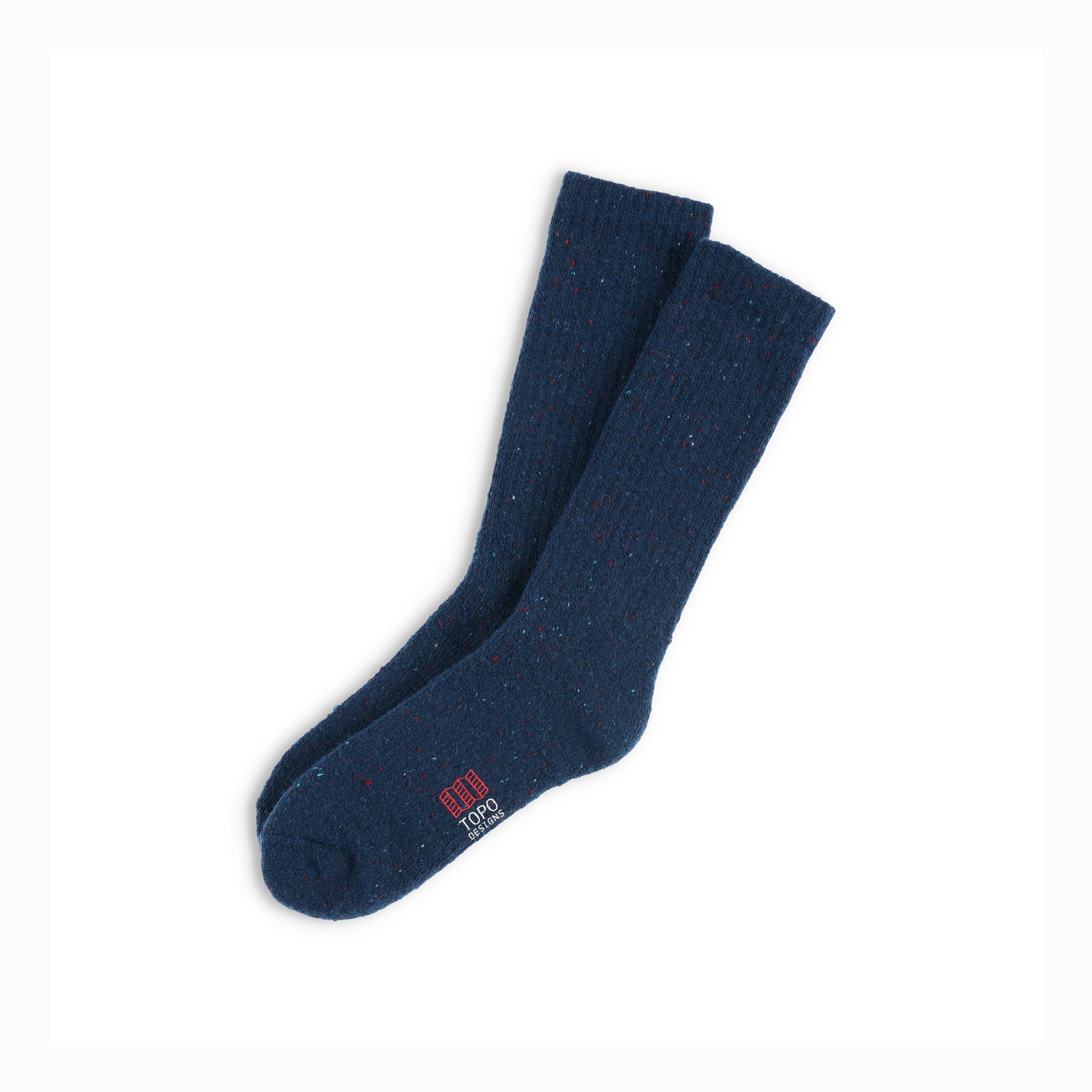 Topo Designs Mountain heavyweight wool blend hiking Socks in "Pond Blue".