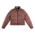 Topo Designs Women's Puffer recycled insulated Jacket in "Peppercorn" purple brown.