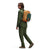Side model shot of Topo Designs Session Pack laptop backpack in "Forest / Khaki"