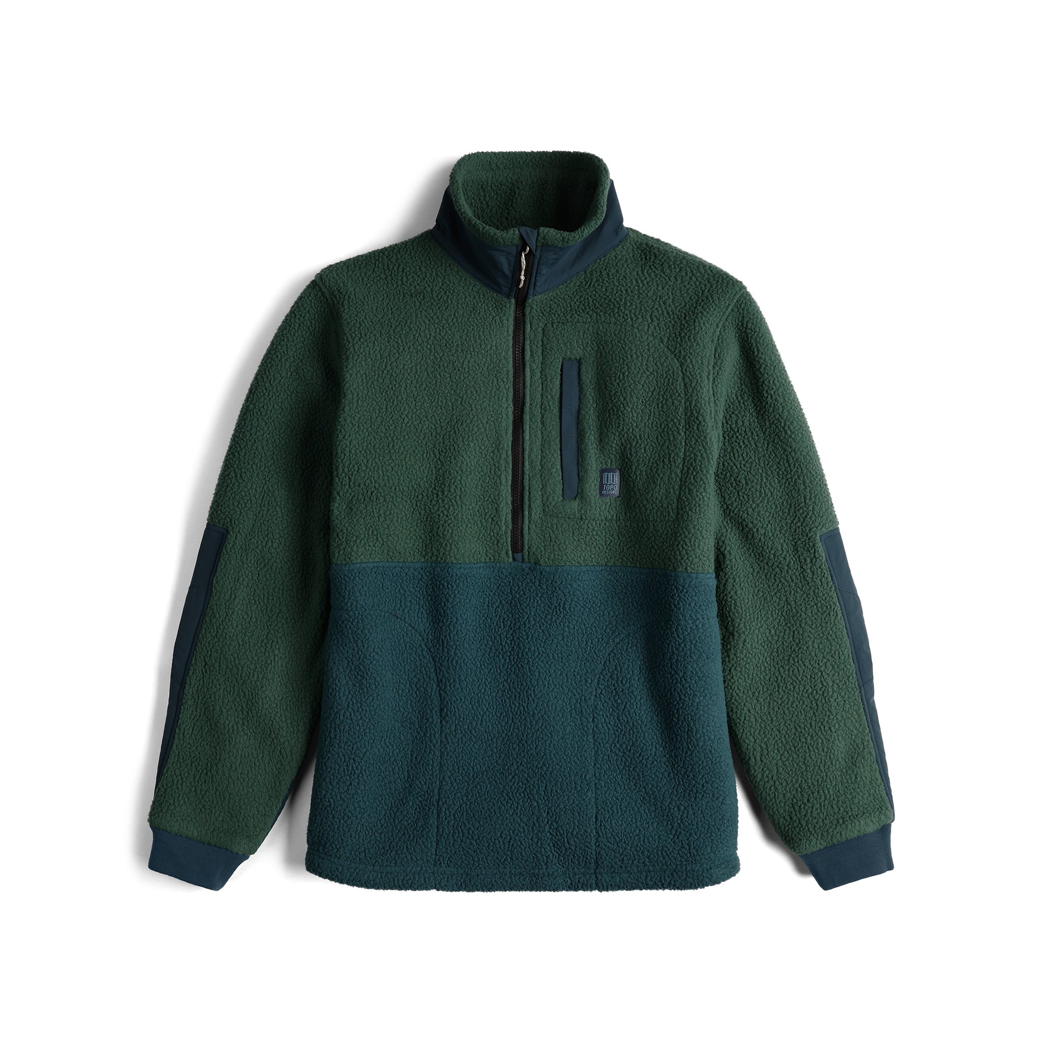 M Mountain Fleece Pullover in "Forest / Pond Blue"