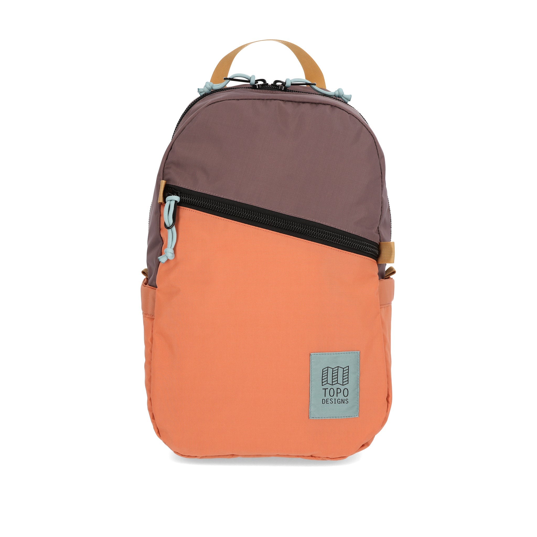 Topo Designs Light Pack in recycled "Coral / Peppercorn" nylon