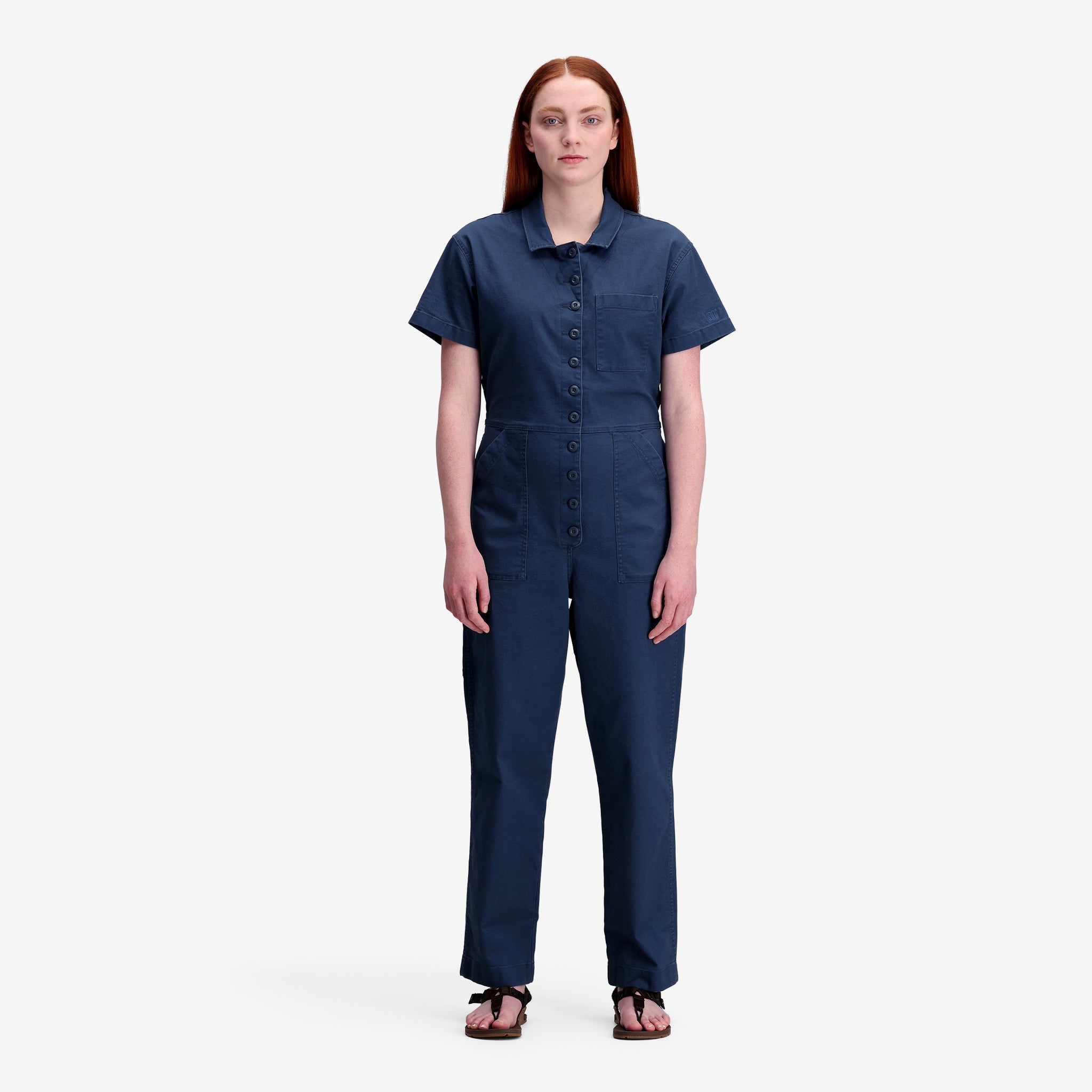 General shot of Dirt Coverall W in "Dark Denim"