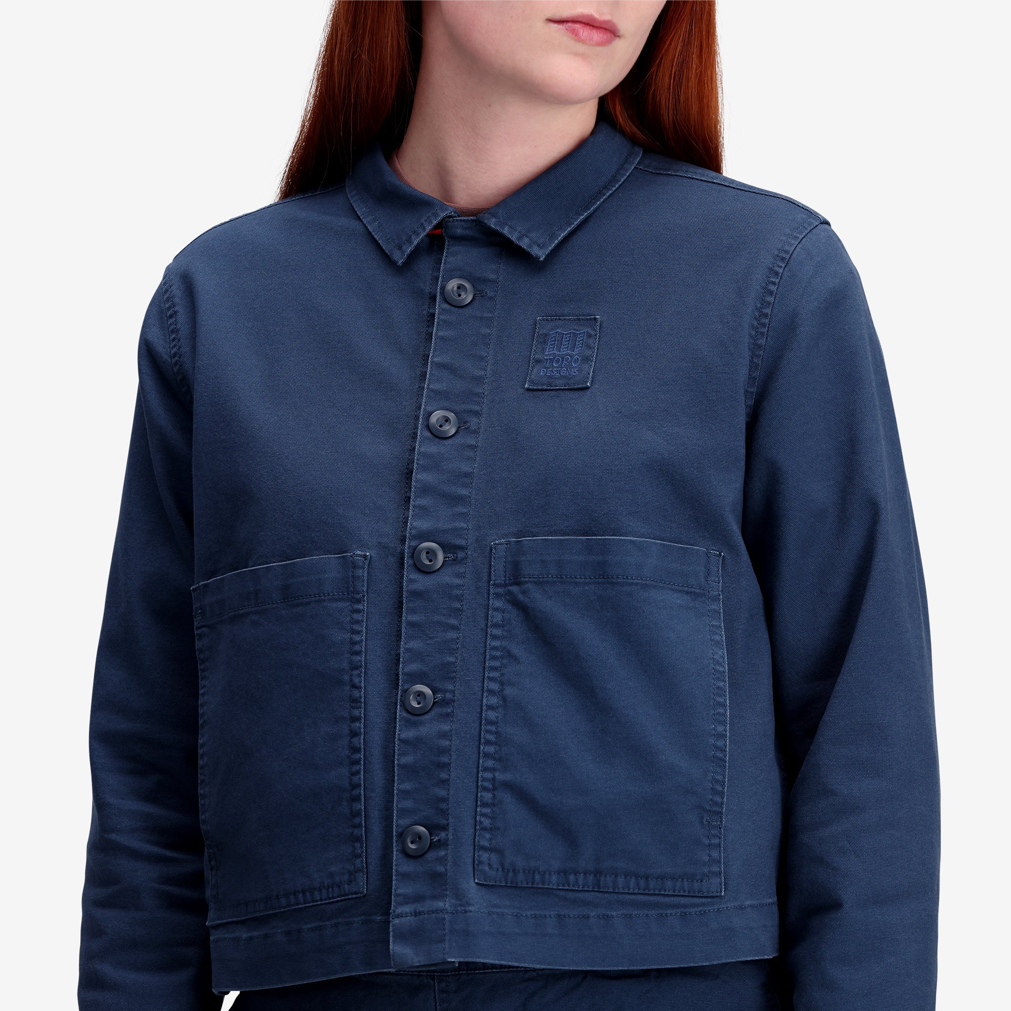 General shot of Dirt Jacket W in "Dark Denim"