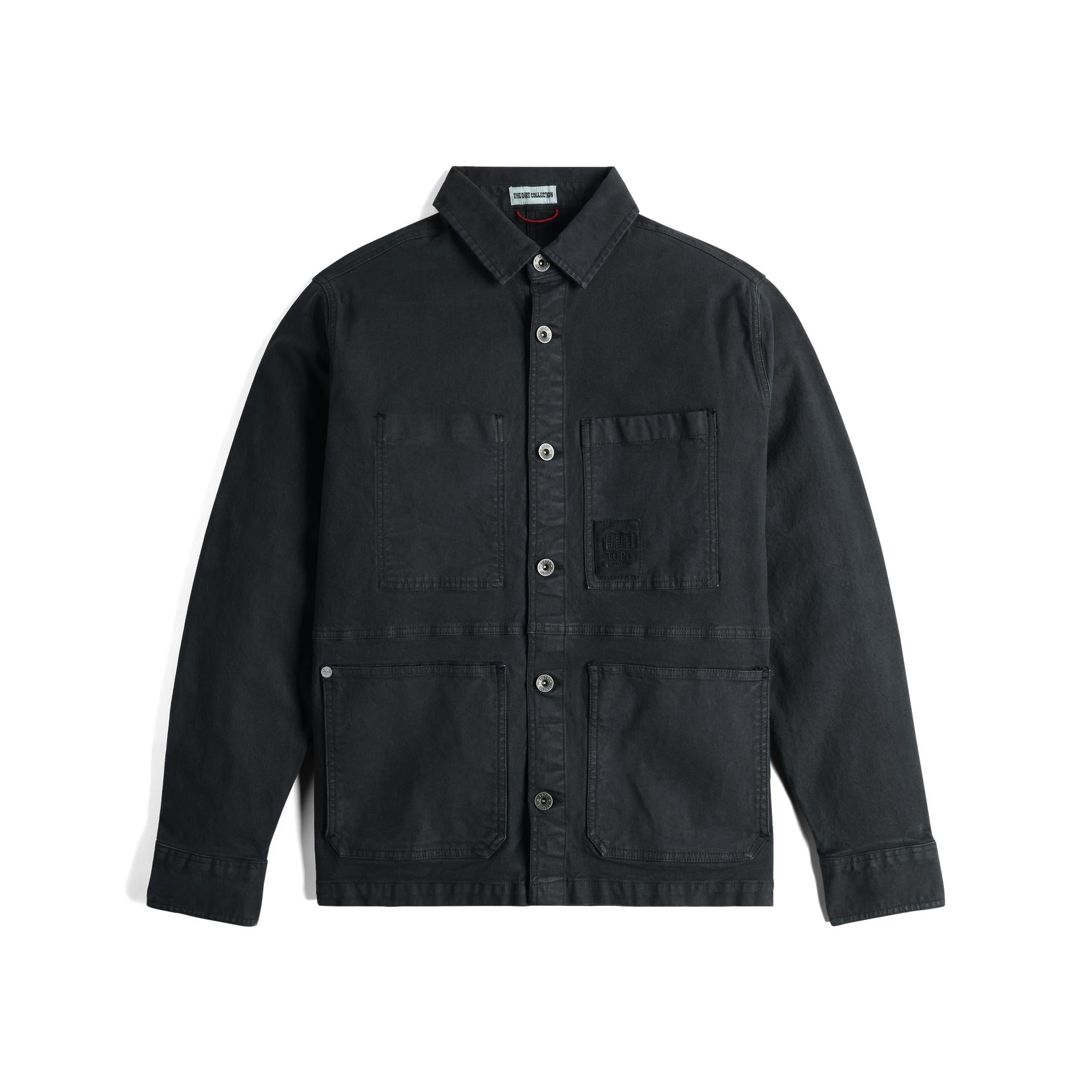 Front View of Topo Designs Dirt Utility Jacket - Men's  in "Black"