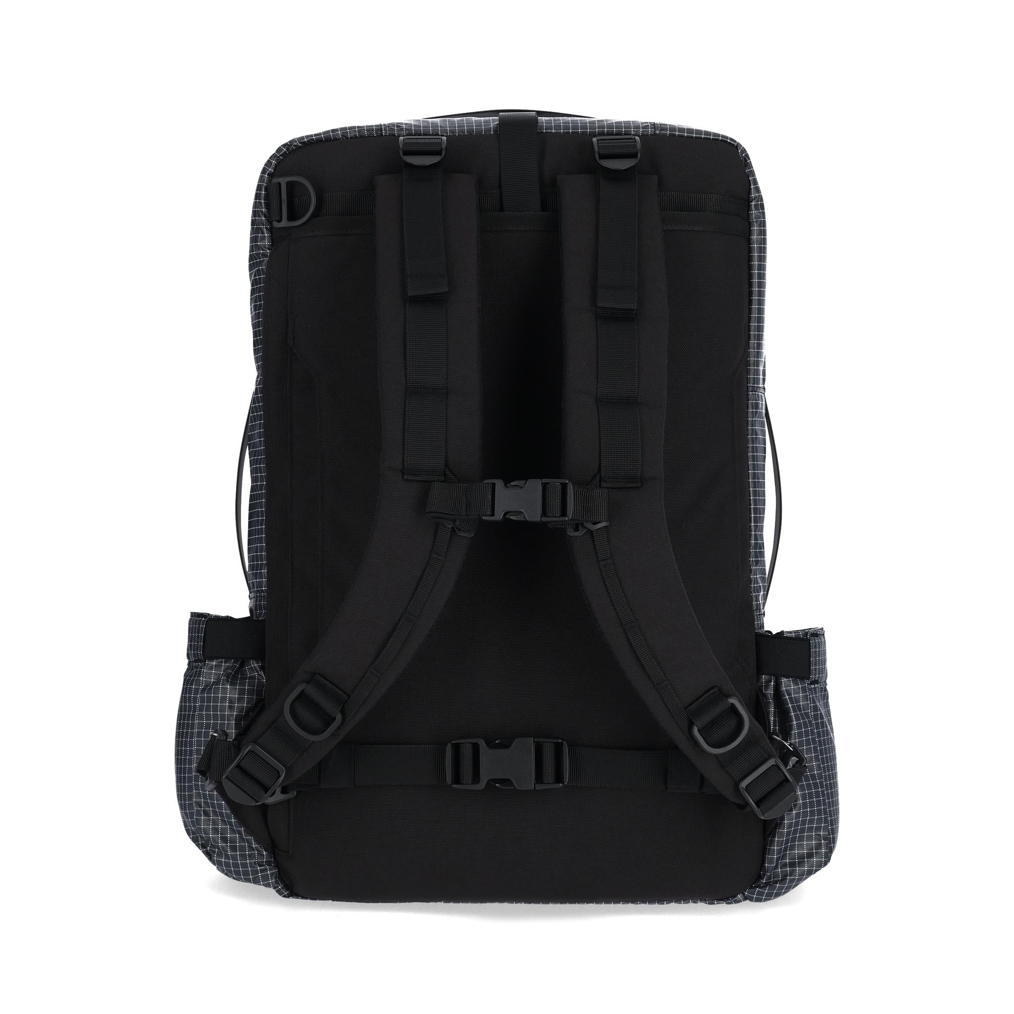 Back View of Topo Designs Apex Travel Bag 30L  in "Black"