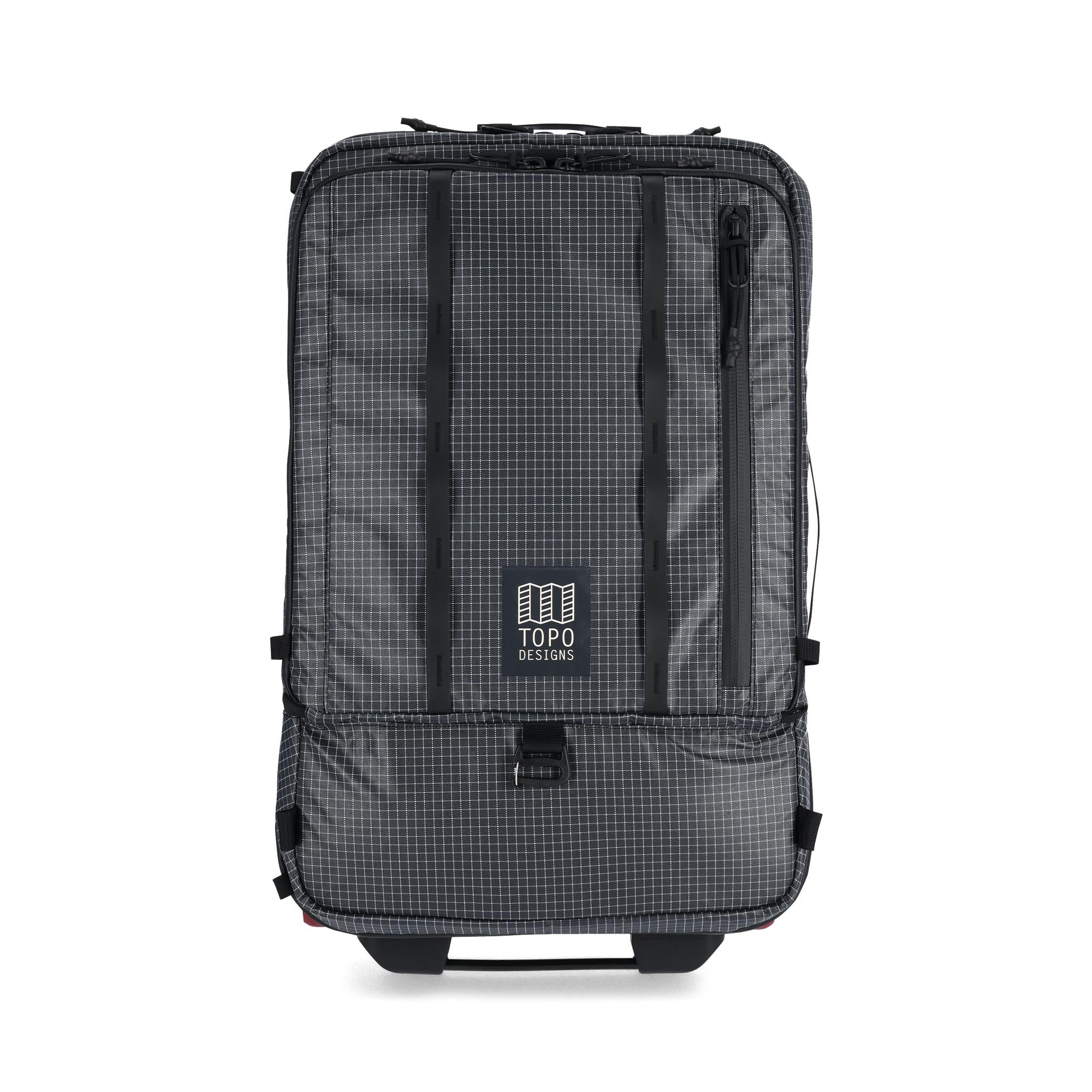 Front View of Topo Designs Apex Travel Roller Bag in "Black"