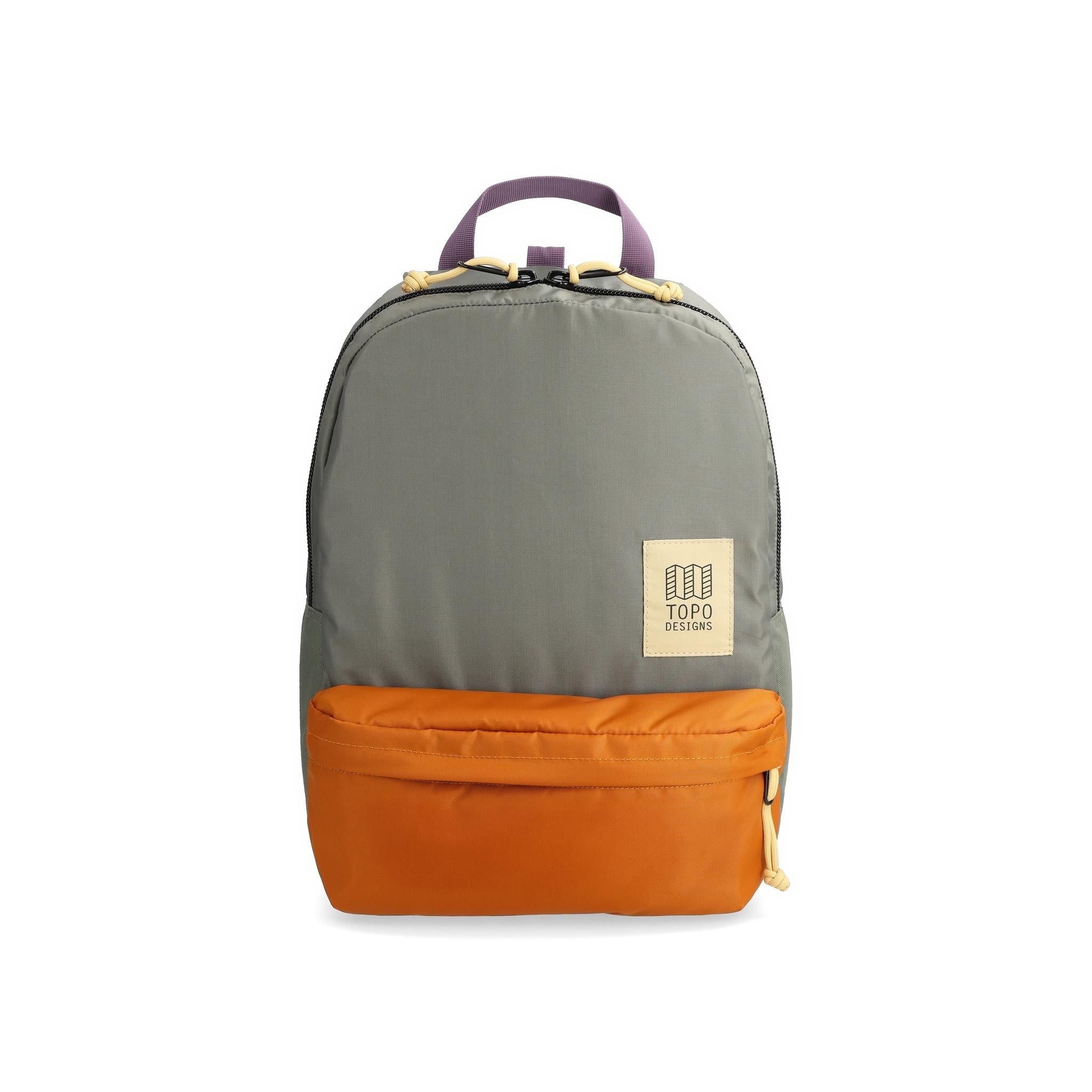 Front View of Topo Designs Dash Pack in "Beetle / Spice"