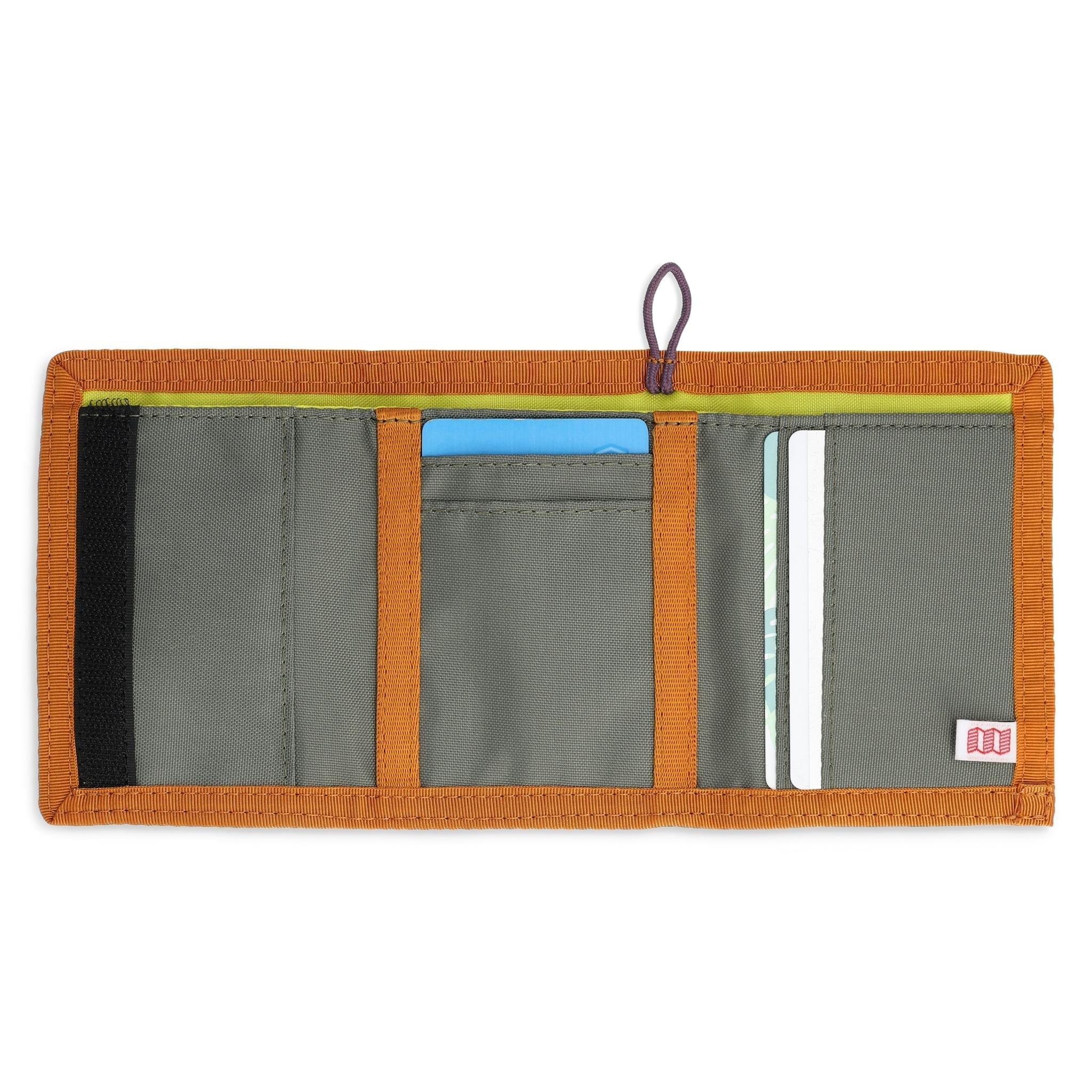 Front View of Topo Designs Tri-Fold Wallet in "Beetle"