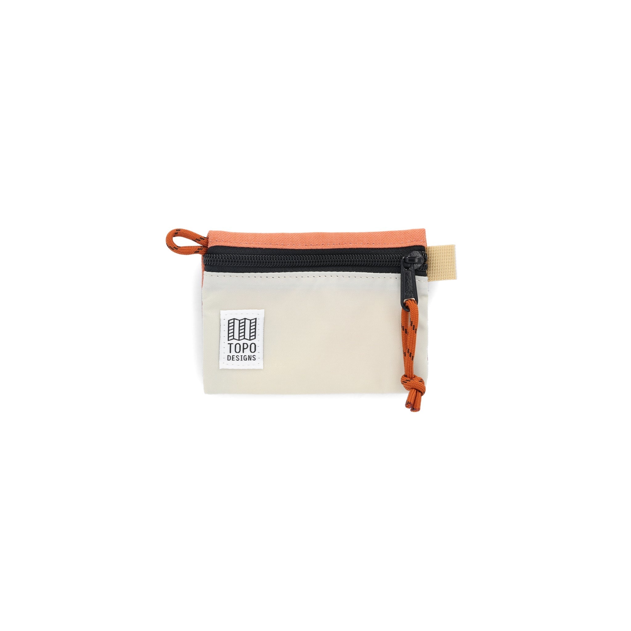 Topo Designs Accessory Bags in micro bone white coral pink recycled nylon.