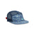 Topo Designs Global mesh back Hat in blue terrazzo print. Unstructured 5-panel flexible brim packable hat.