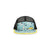 Topo Designs Global mesh back Hat in turquoise blue terrazzo print. Unstructured 5-panel flexible brim packable hat.