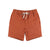 Topo Designs Men's drawstring Dirt Shorts 100% organic cotton in "Brick" orange.