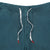 General front shot of drawstring on Topo Designs Men's drawstring Dirt Shorts 100% organic cotton in pond blue.