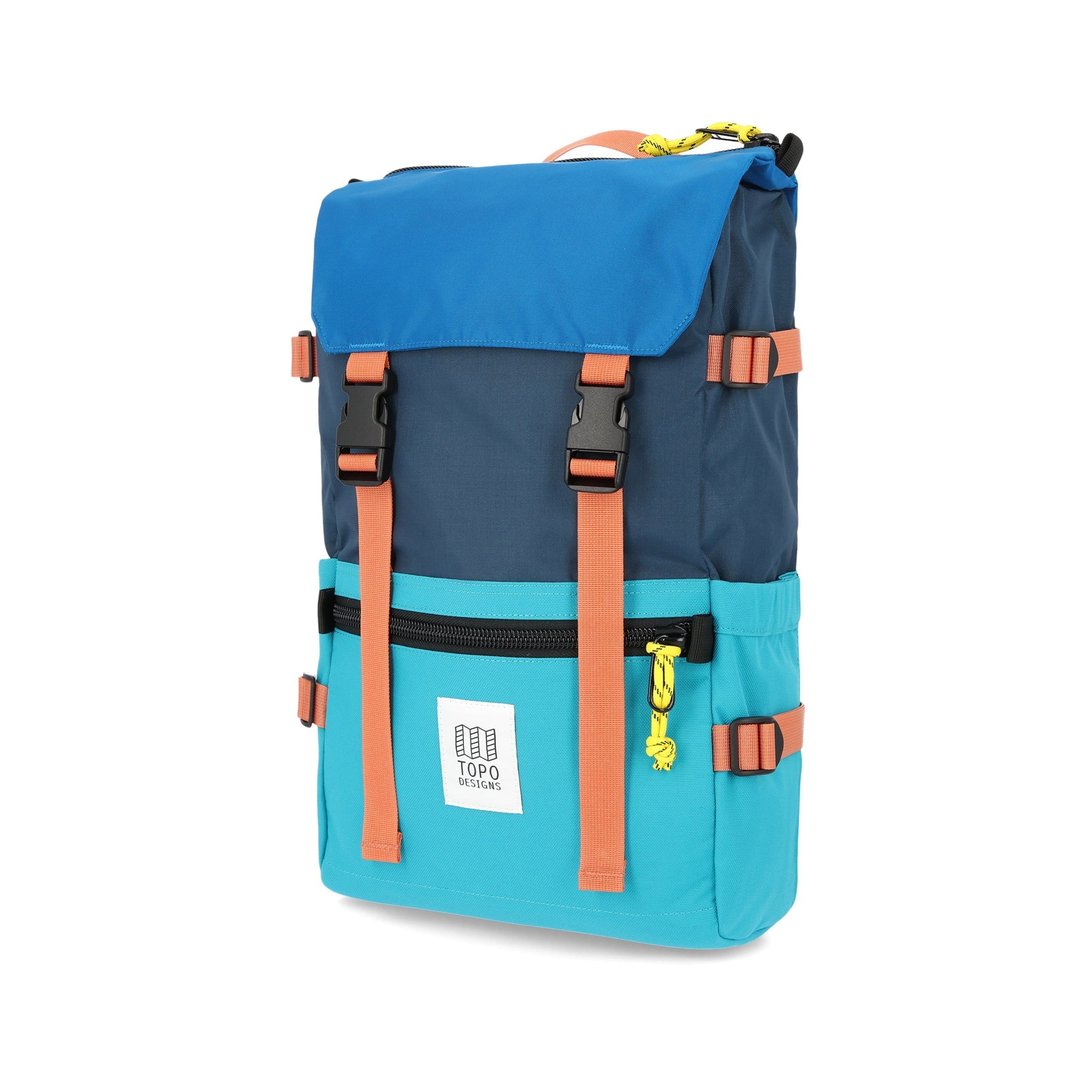 Topo Designs Rover Pack Classic laptop backpack in "Tile Blue / Pond Blue".