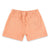 Back pockets on Topo Designs Women's drawstring Dirt Shorts in 100% organic cotton in "Peach" pink.