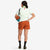 Back model shot of Topo Designs Women's Global lightweight quick dry travel Shorts in "Brick" orange. Show on "slate" "pond blue" & "olive"
