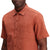 General shot of Topo Designs Men's Short Sleeve Dirt Shirt in "Brick" orange closeup.