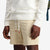 Detail shot of Topo Designs Men's Dirt Crew sweatshirt in 100% organic cotton in "natural".