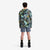 General on model back shot of Topo Designs Men's River Hoodie 30+ UPF moisture wicking quick dry top in "Green Camo" green.