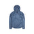 Back shot of Topo Designs Men's River Hoodie 30+ UPF moisture wicking quick dry top in "Stone Blue" blue.
