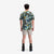 General on model back shot of Topo Designs Men's River Tee Short Sleeve UPF 30+ moisture wicking t-shirt in "Green Camo" green.