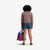 Model shot of Topo Designs Women's drawstring Dirt Shorts in 100% organic cotton "Pond Blue".