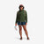 Model shot of Topo Designs Women's Dirt Shirt in "Olive" Green.