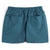 Back shot of Topo Designs Women's drawstring Dirt Shorts in 100% organic cotton "Pond Blue" blue.