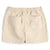Back shot of Topo Designs Women's drawstring Dirt Shorts in 100% organic cotton "Sand" white.