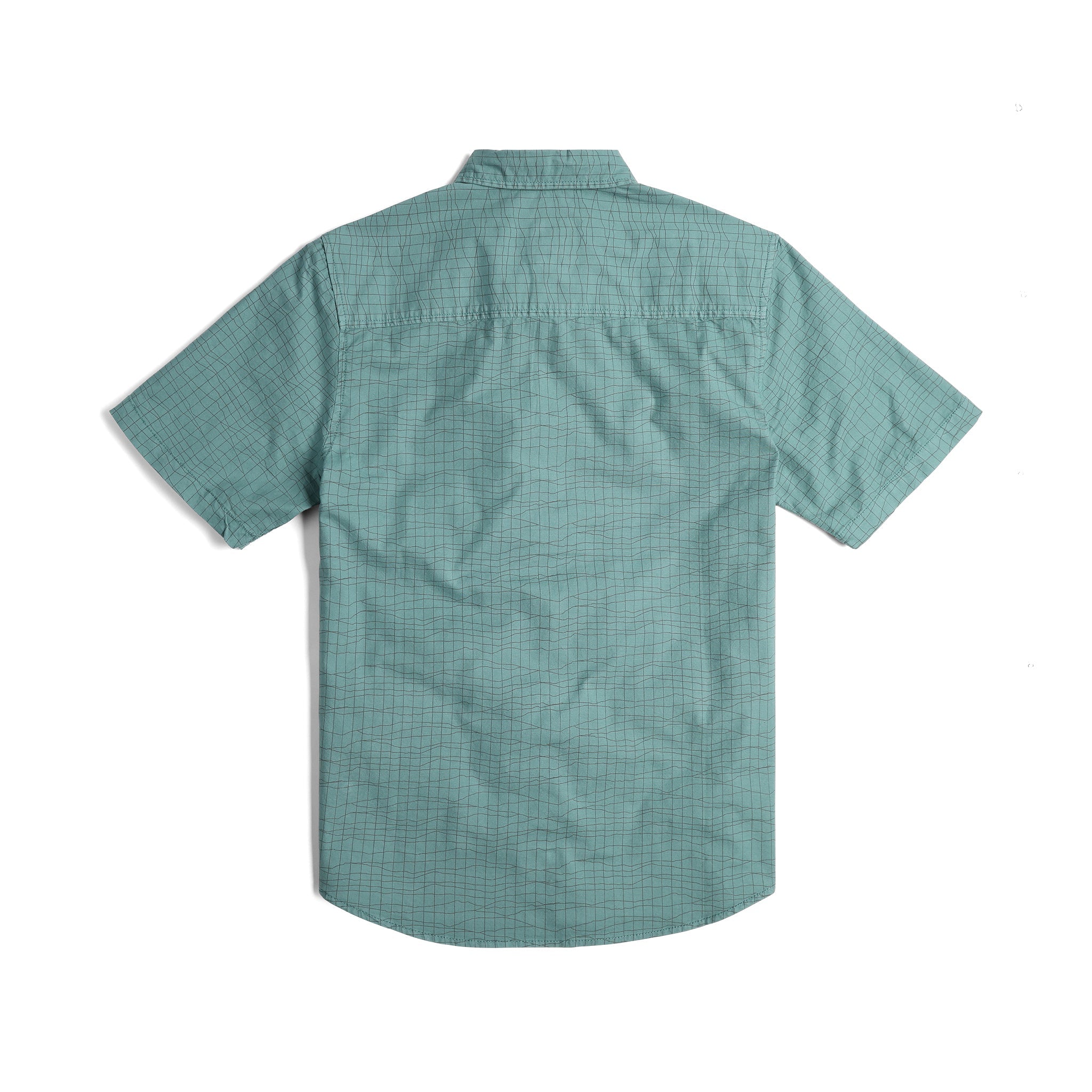 Back View of Topo Designs Dirt Desert Shirt Ss - Men's in "Sea Pine Terrain"