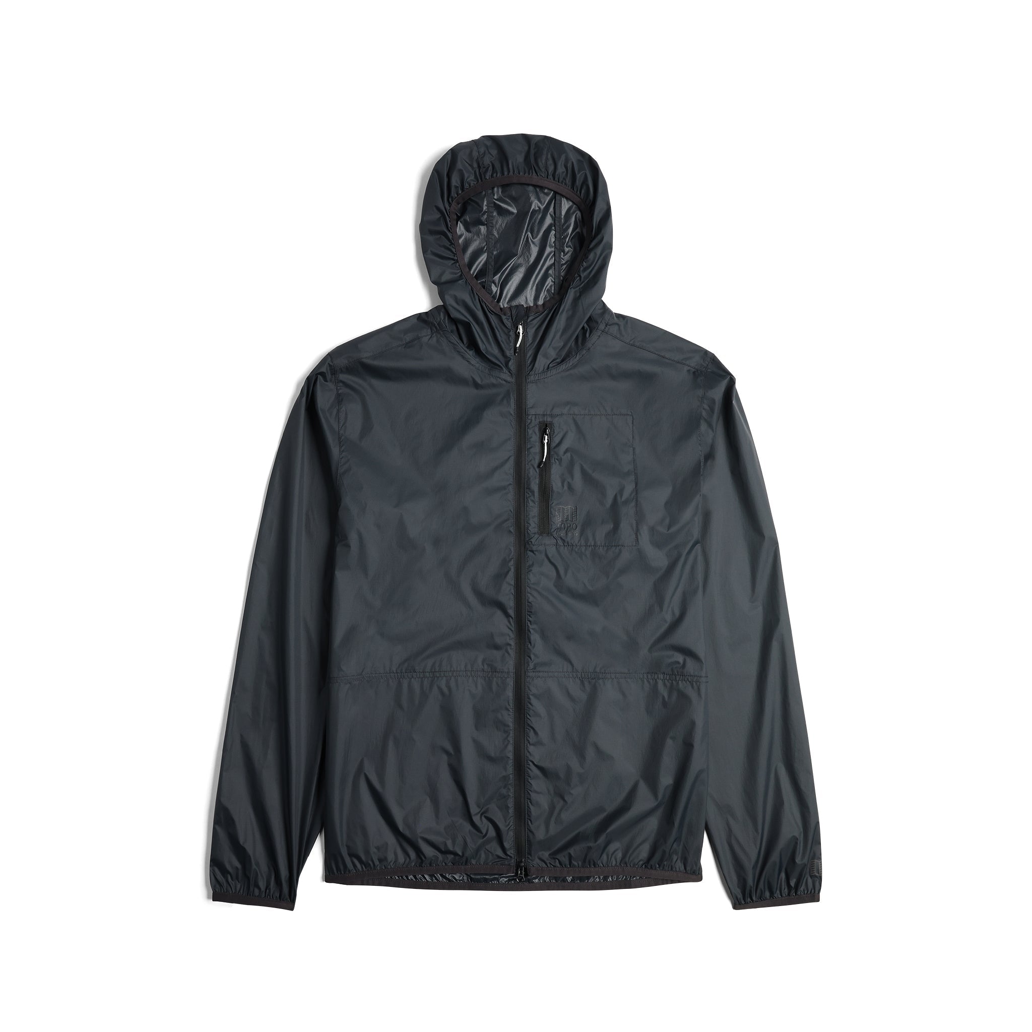Front View of Topo Designs Global Ultralight Packable Jacket - Men's in "Black"