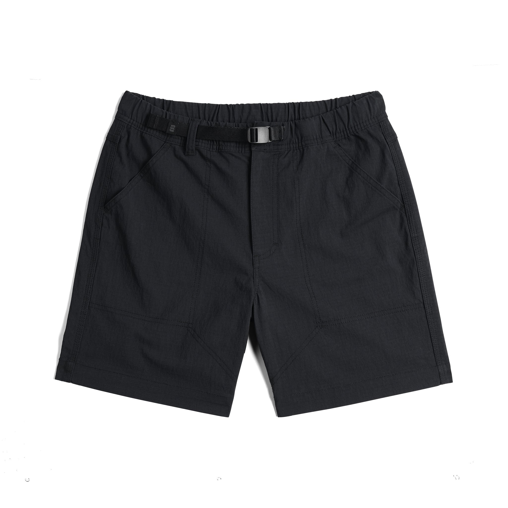 Front View of Topo Designs Mountain Short Ripstop - Men's in "Black"