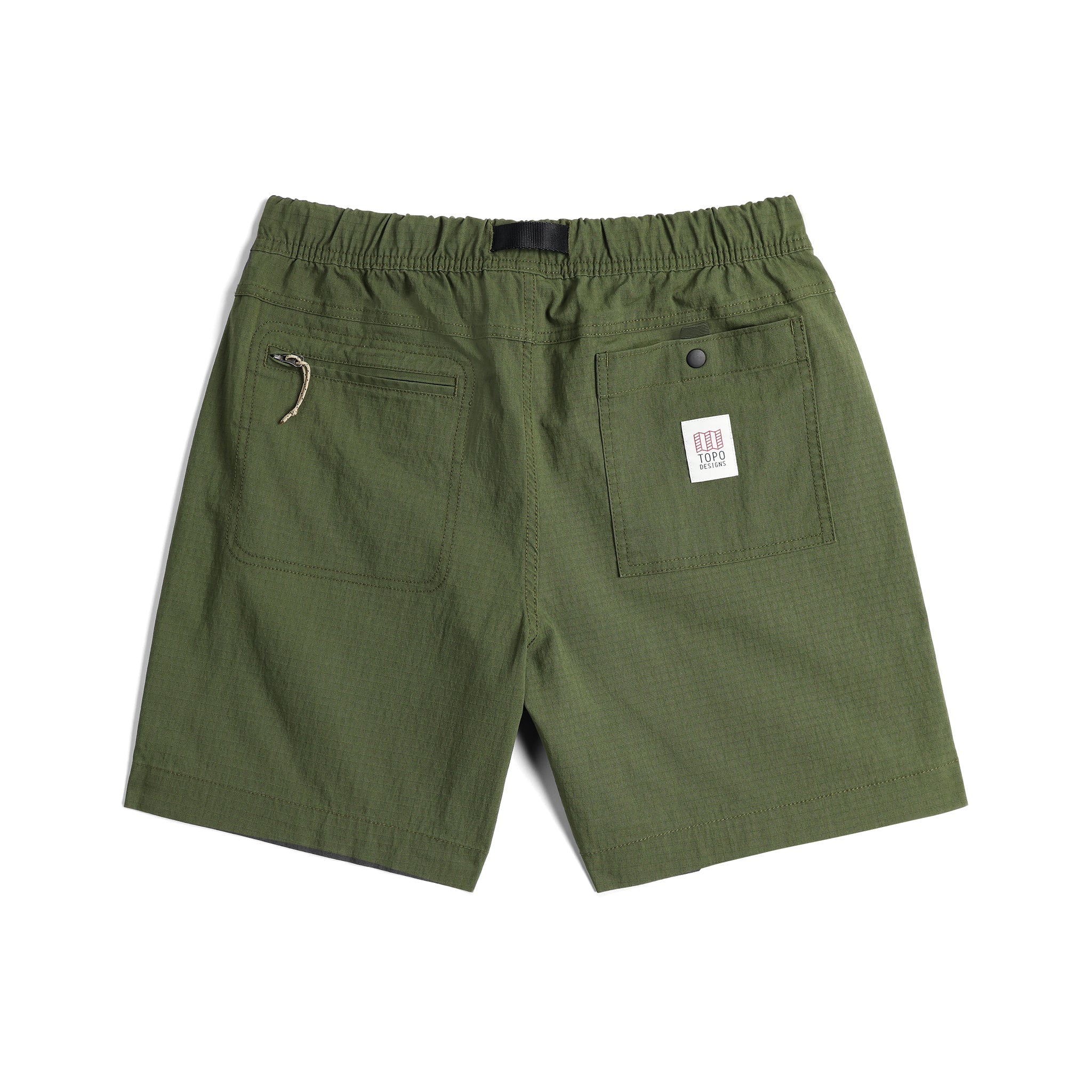 Back View of Topo Designs Mountain Short Ripstop - Men's in "Olive"