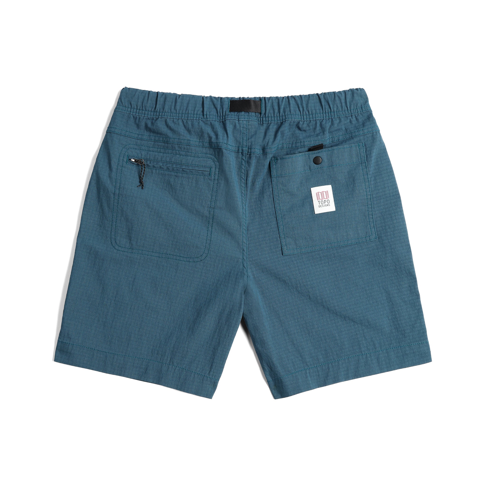 Back View of Topo Designs Mountain Short Ripstop - Men's in "Pond Blue"