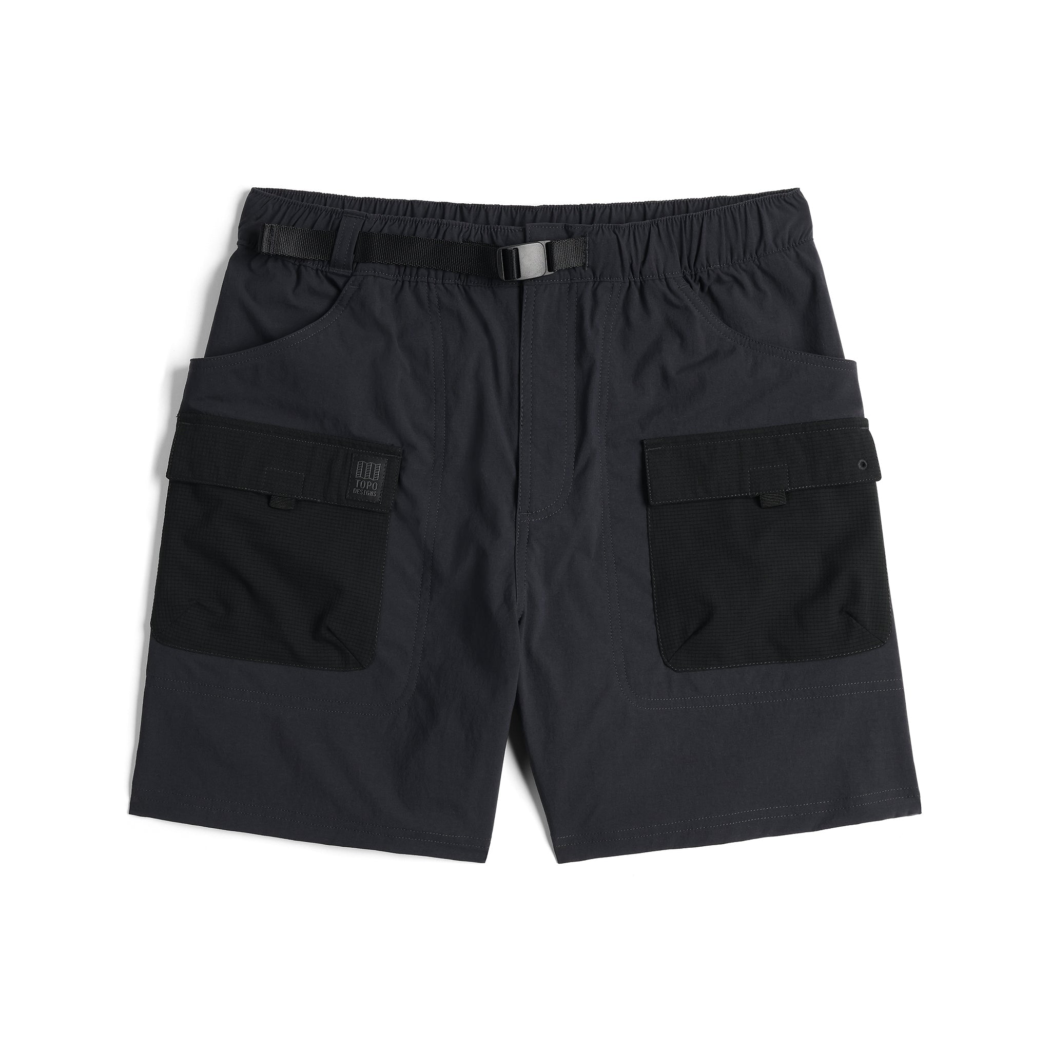 Front View of Topo Designs Retro River Shorts - Men's in "Black"