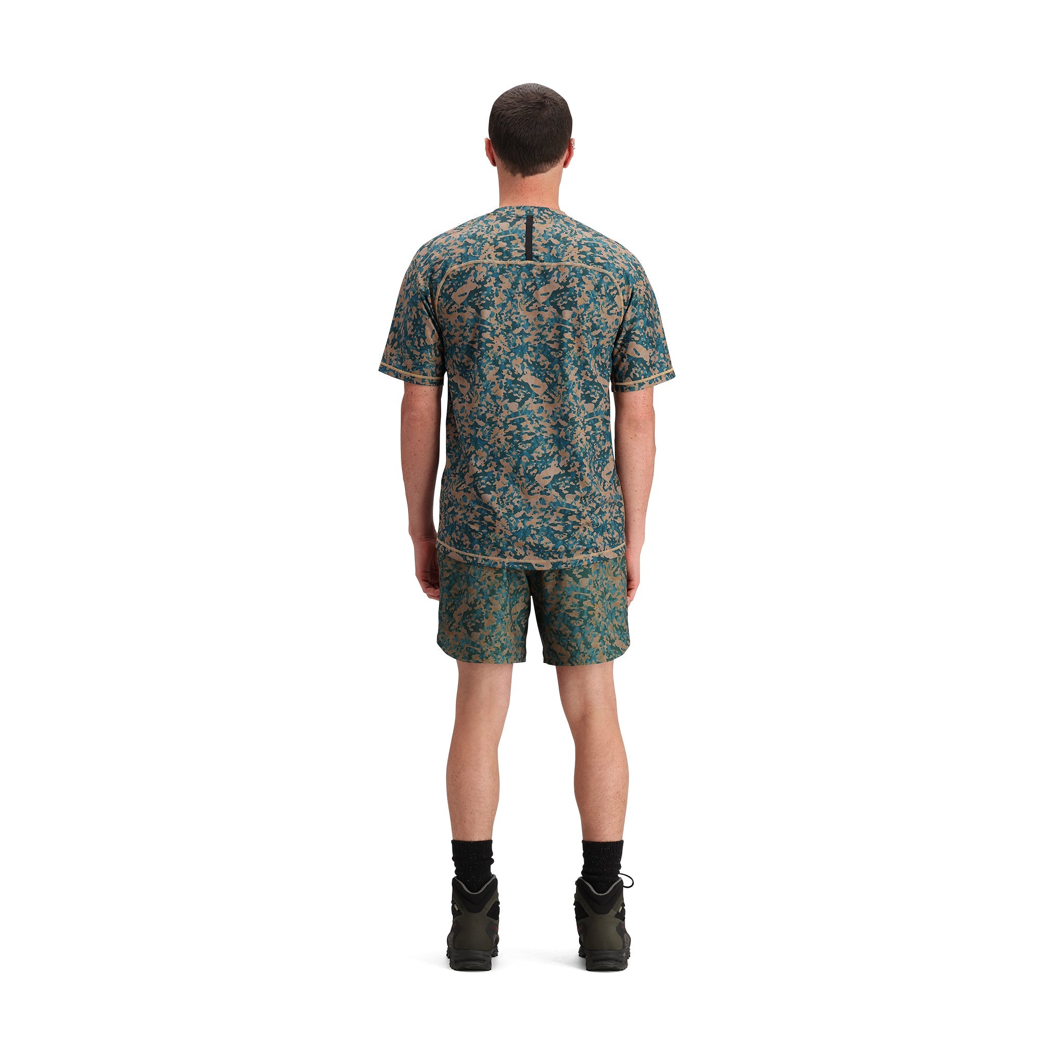 General back model shot of Topo Designs River Shorts - Men's in "Sahara Nebula"