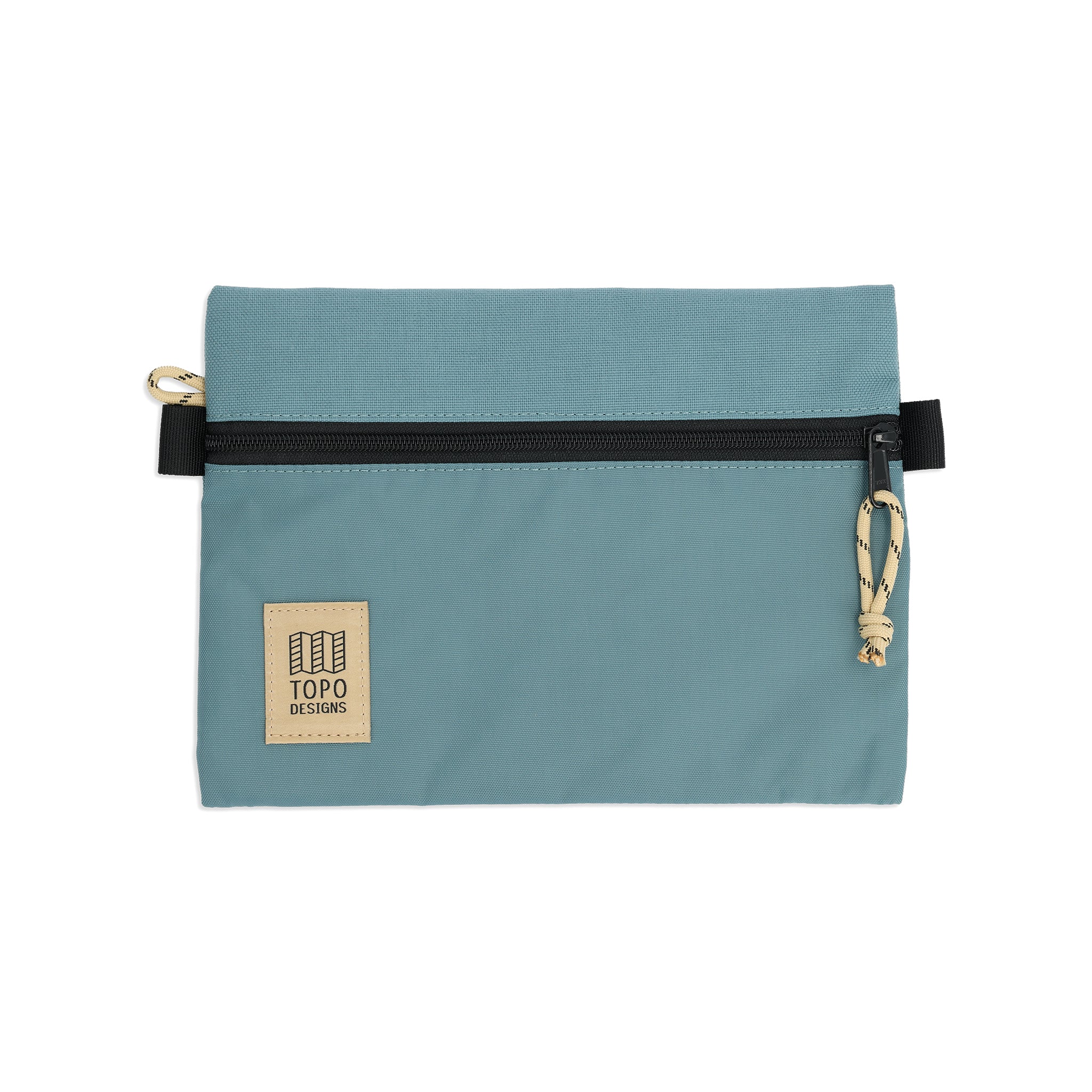 Front View of Topo Designs Accessory Bags in "Medium" "Sea Pine"