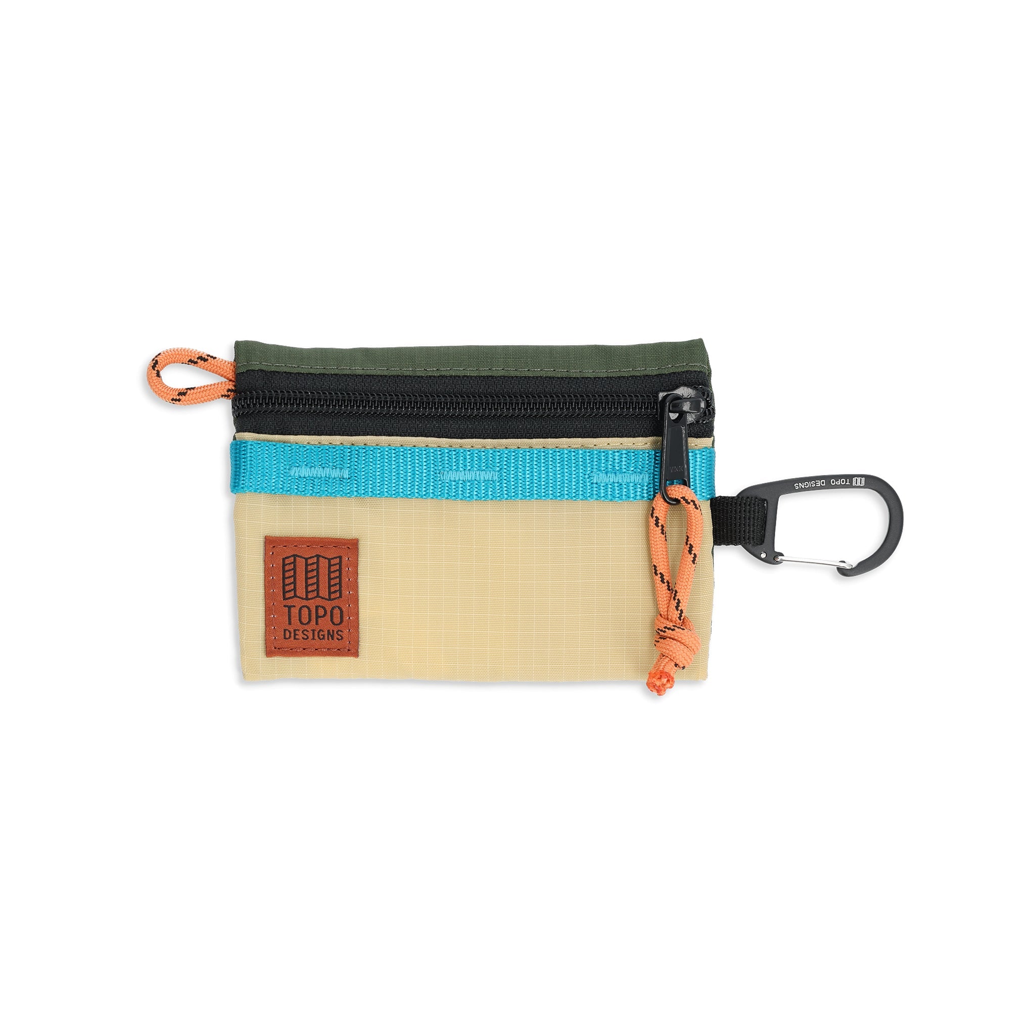 Front View of Topo Designs Mountain Accessory Bag in "Olive / Hemp"