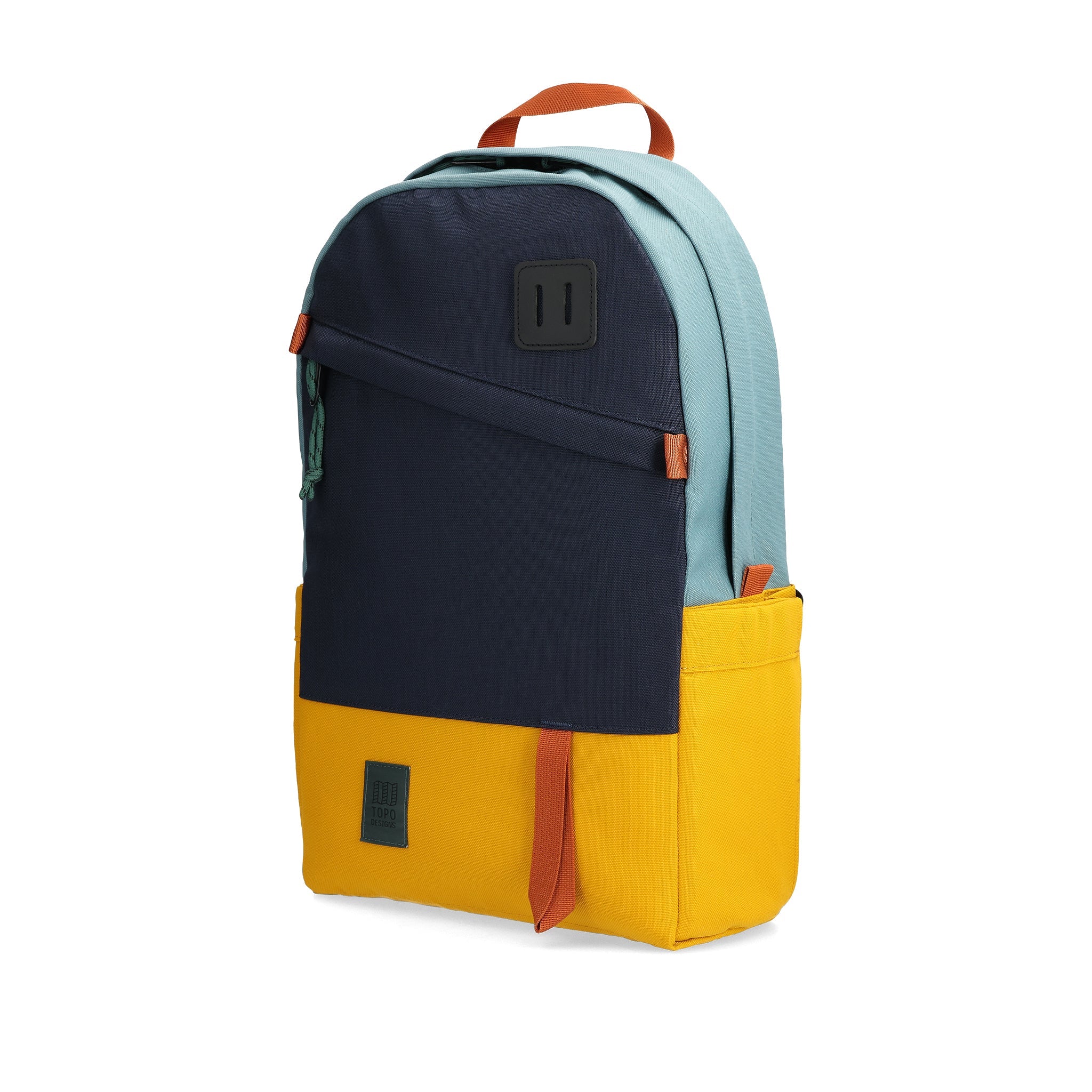 Front View of Topo Designs Daypack Classic in "Navy / Mustard"