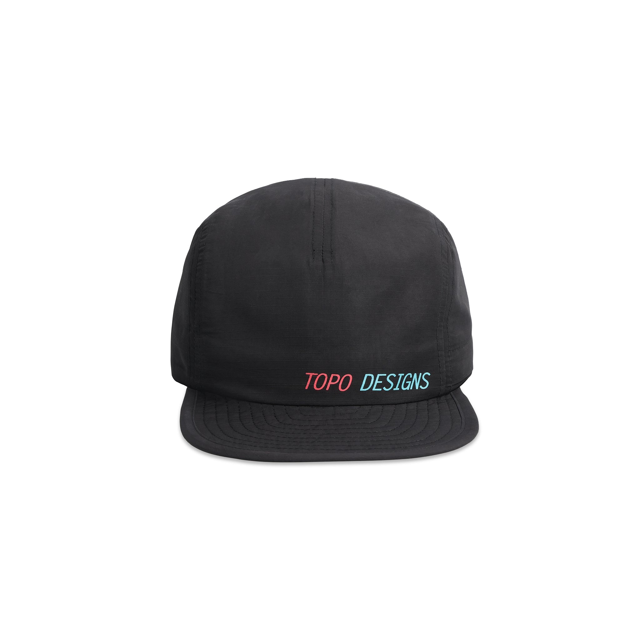 Front View of Topo Designs Global Packable Hat in "Black"