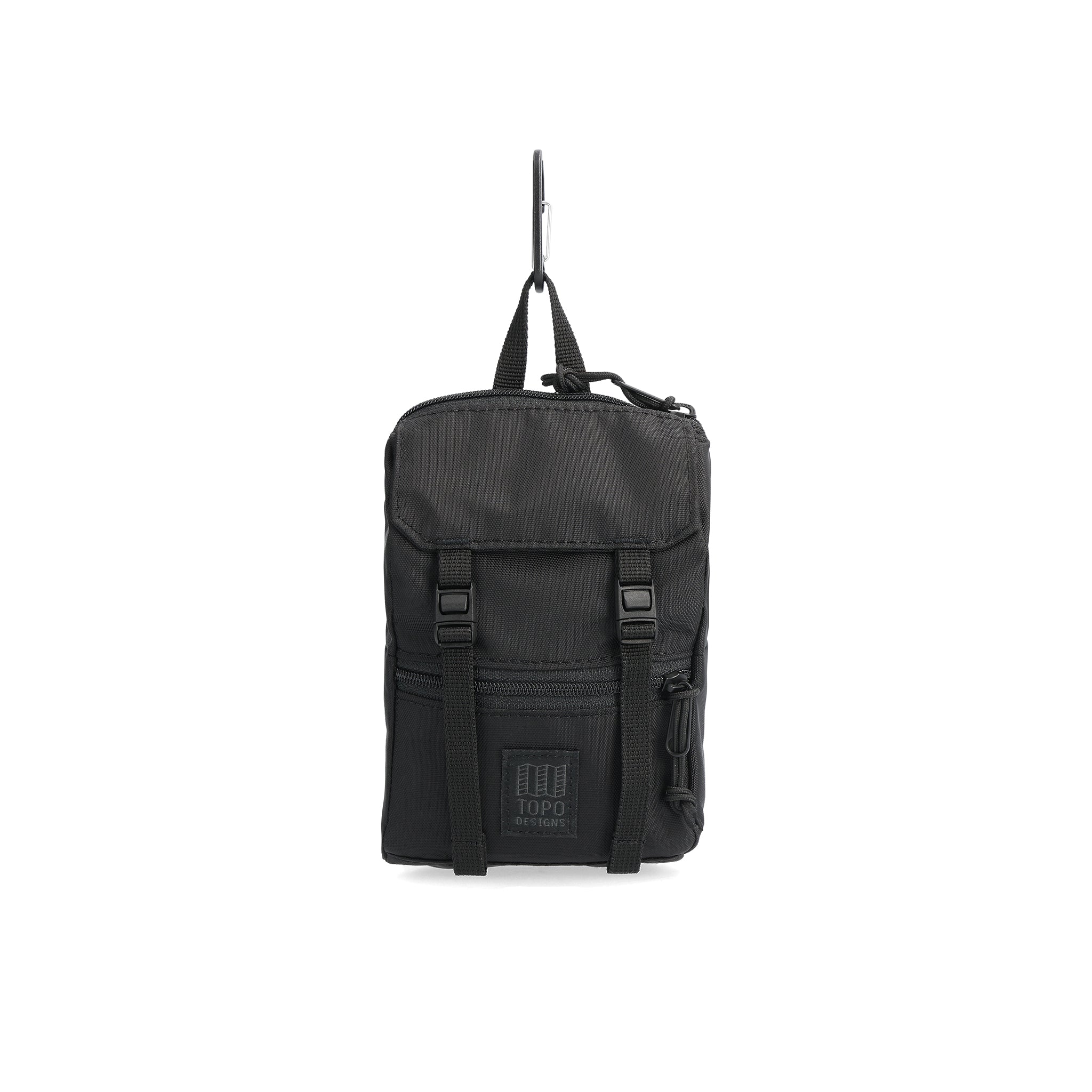 Front View of Topo Designs Rover Pack Micro in "Black"