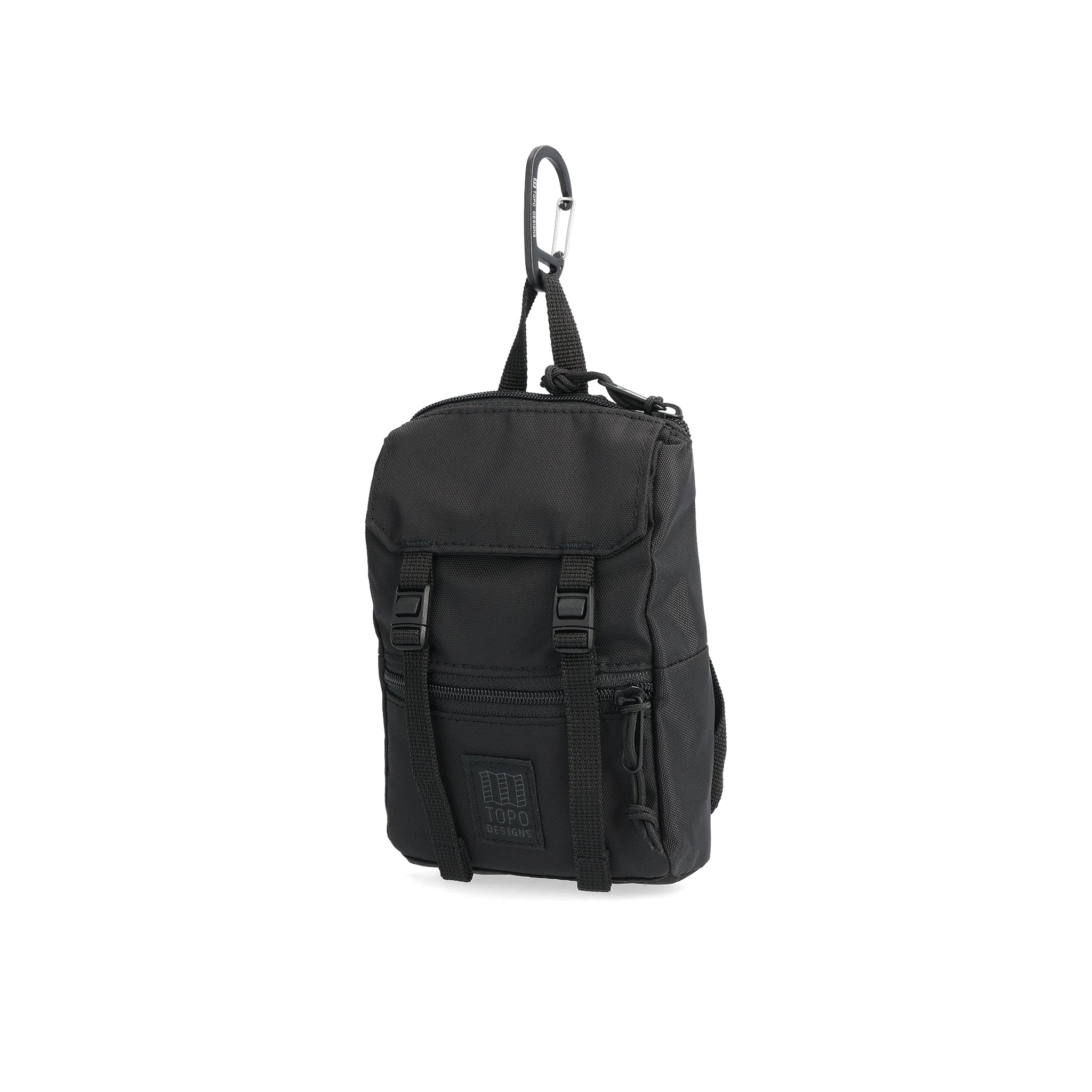 Front View of Topo Designs Rover Pack Micro in "Black"